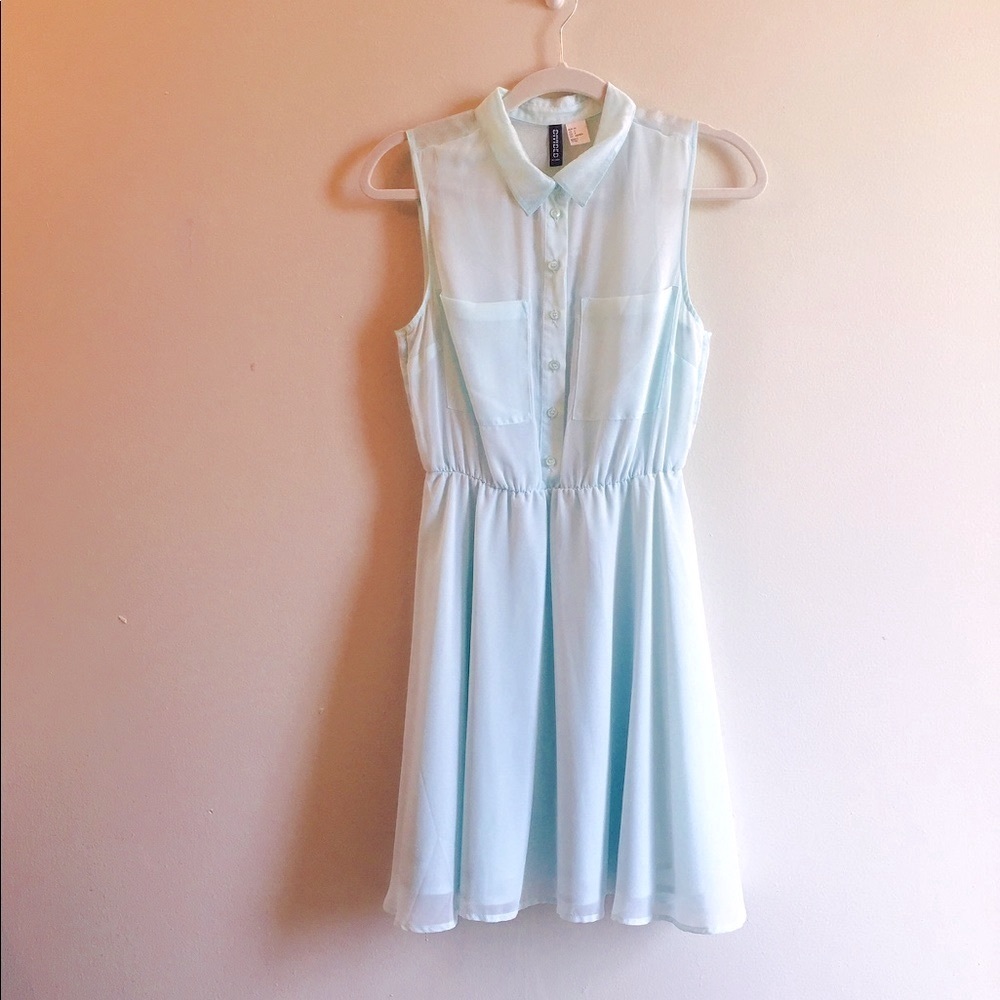 H&M Shirt Dress in mint color